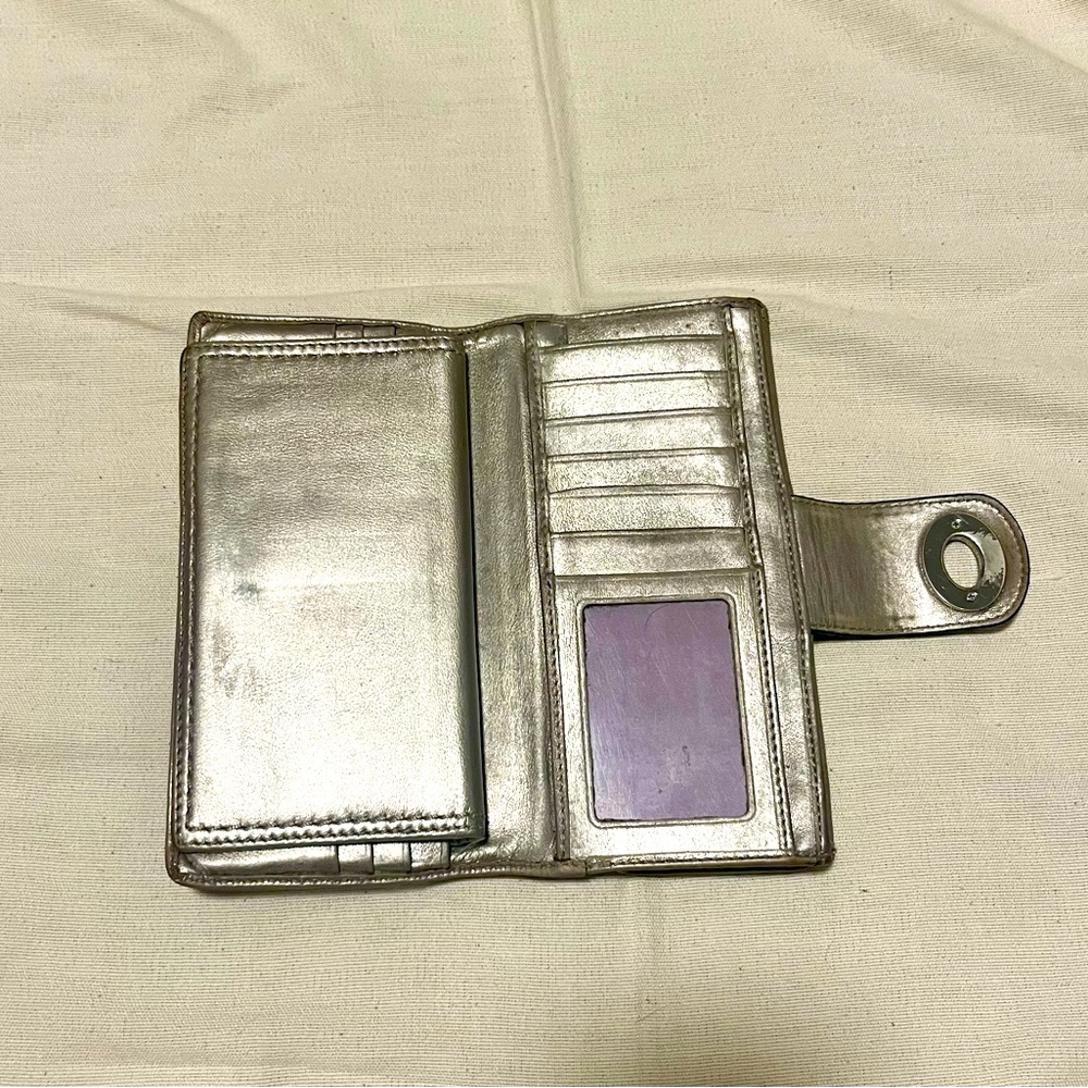 Coach Trifold Check Wallet | Silver/Chrome